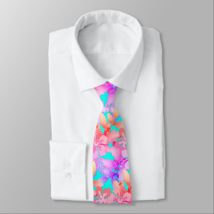 Hibiskus und Stechpalme Unisex-Feiertags-Hawaiiani Krawatte