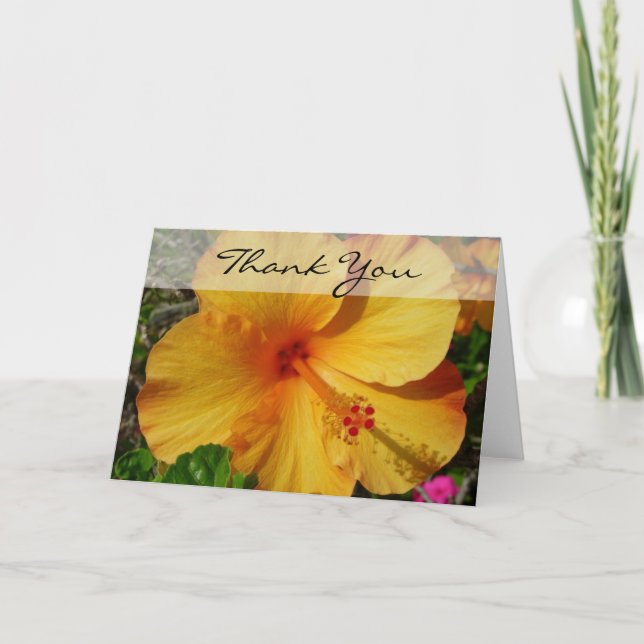 Hibiskus - Vielen Dank Dankeskarte (Vorderseite)