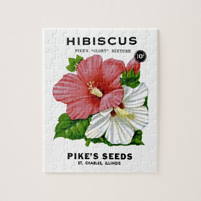 Hibiskus Vintages Saatgut Puzzle (Vertikal)