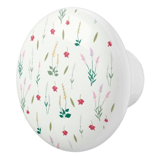 Hibiskus Wasserfarbene botanische Blüte Nahtlos Keramikknauf (Rechts)