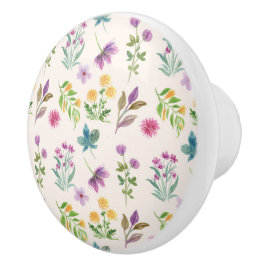 Hibiskus Wasserfarbene botanische Blüte Nahtlos Keramikknauf