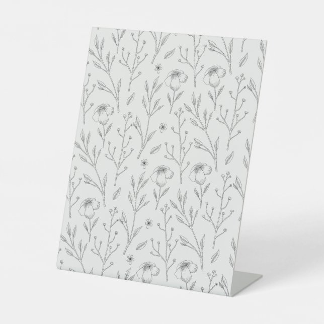 Hibiskus Wasserfarbene botanische Blüte Nahtlos Sockelschild (Vorderseite)