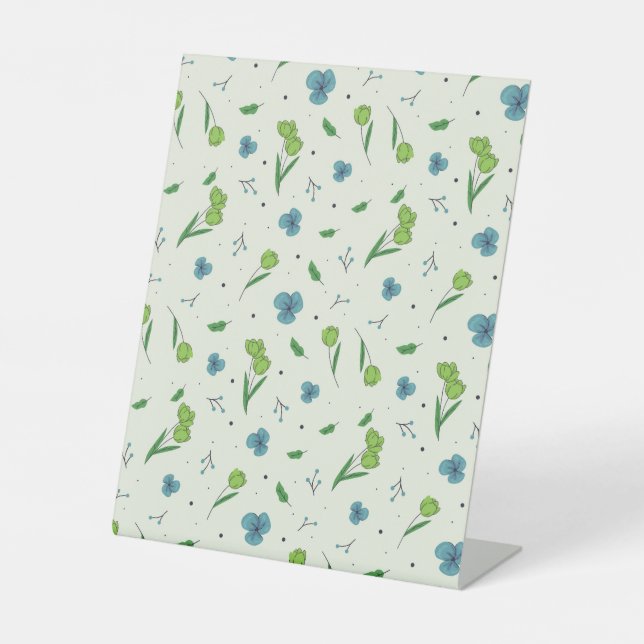 Hibiskus Wasserfarbene botanische Blüte Nahtlos Sockelschild (Vorderseite)