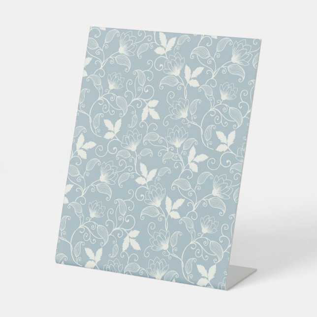 Hibiskus Wasserfarbene botanische Blüte Nahtlos Sockelschild (Vorderseite)