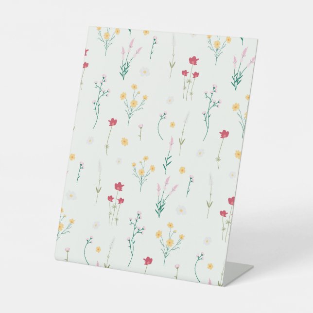 Hibiskus Wasserfarbene botanische Blüte Nahtlos Sockelschild (Vorderseite)