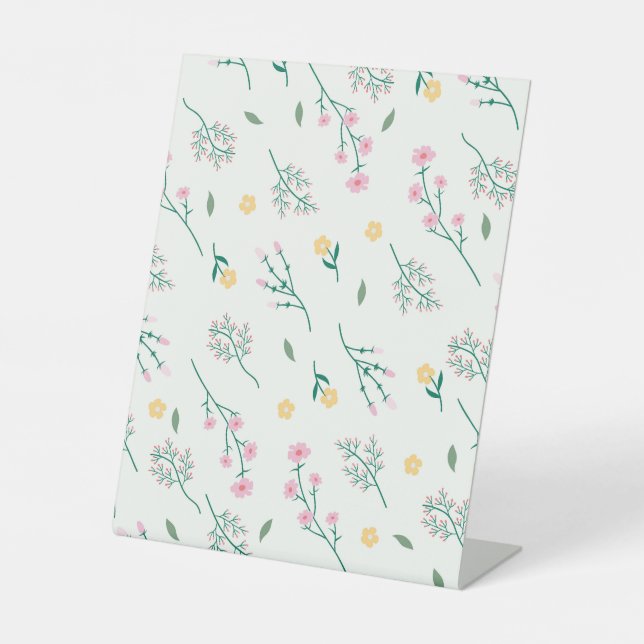 Hibiskus Wasserfarbene botanische Blüte Nahtlos Sockelschild (Vorderseite)