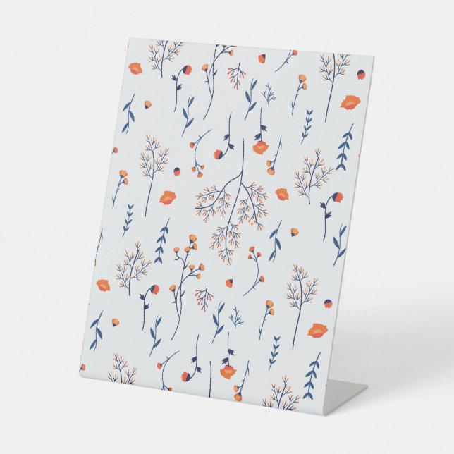 Hibiskus Wasserfarbene botanische Blüte Nahtlos Sockelschild (Vorderseite)