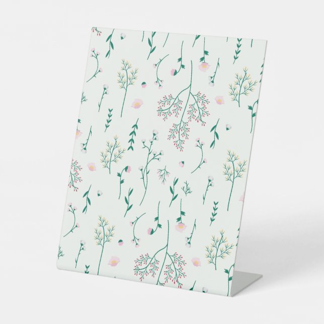 Hibiskus Wasserfarbene botanische Blüte Nahtlos Sockelschild (Vorderseite)