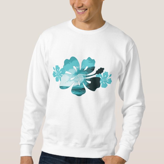 Hibiskus Wave Sweatshirt (Vorderseite)