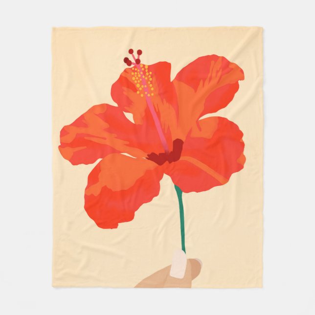 Hibiskus Zuneigung Fleecedecke (Vorderseite)