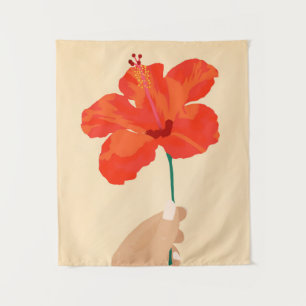 Hibiskus Zuneigung Wandteppich