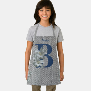 Hibiskusblumen-Monogramm Anfangsbuchstabe B Person Schürze
