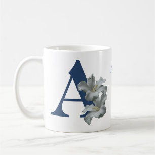 Hibiskusblumen-Monogramm Initiale A Personalisiert Kaffeetasse