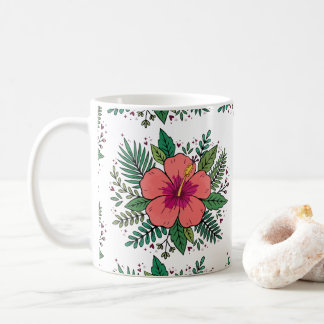 Hibiskusblüte, florale Botanik Kaffeetasse