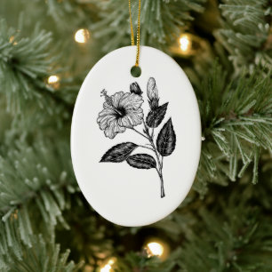 Hibiskusblüte III Keramik Ornament