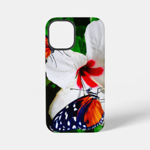 Hibiskusblüte mit 2 Tiger-Langflügel-Schmetterling iPhone 12 Mini Hülle