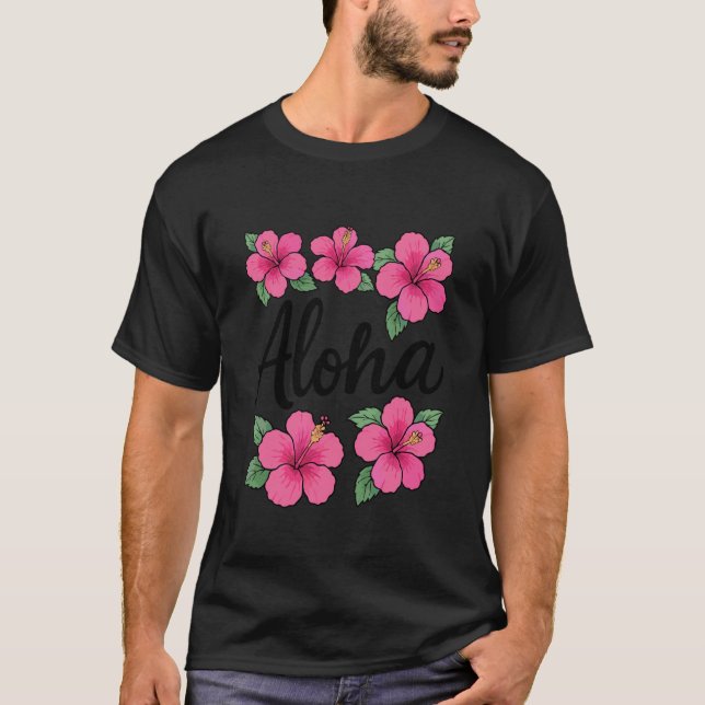 Hibiskusblüten Aloha T-Shirt (Vorderseite)