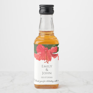 Hibiskusblüten Mini-Flaschenetiketten für Alkohol Alkoholflaschenetikett