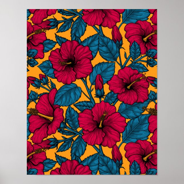 Hibiskusblüten Poster (Vorne)