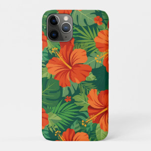 Hibiskusblüten Rot Orange Grün Dschungellaub Case-Mate iPhone Hülle