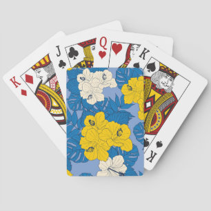 Hibiskusblüten und Blätter Spielkarten