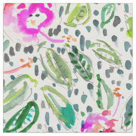 Hibiskuslustiger Painterly Watercolor Stoff