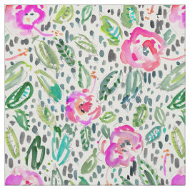 Hibiskuslustiger Painterly Watercolor Stoff