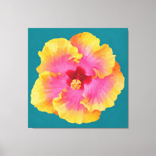 Hibiskusmalerei Leinwanddruck