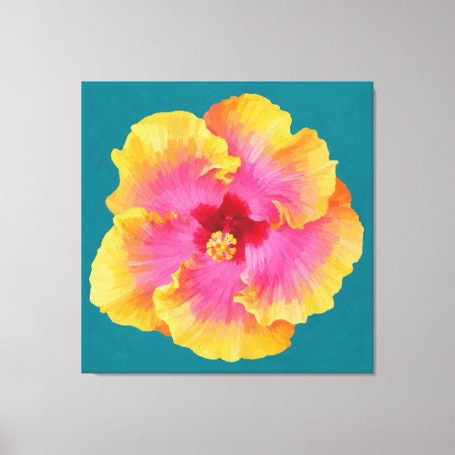 Hibiskusmalerei Leinwanddruck (Vorderseite)
