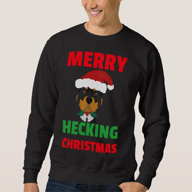 Hick Bamboozled Rottweiler Weihnachten Sweatshirt (Vorderseite)