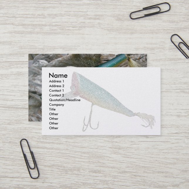 Hickey Do Beachcomber Angelkarten für Köder Visitenkarte (Vorderseite/Rückseite Beispiel)