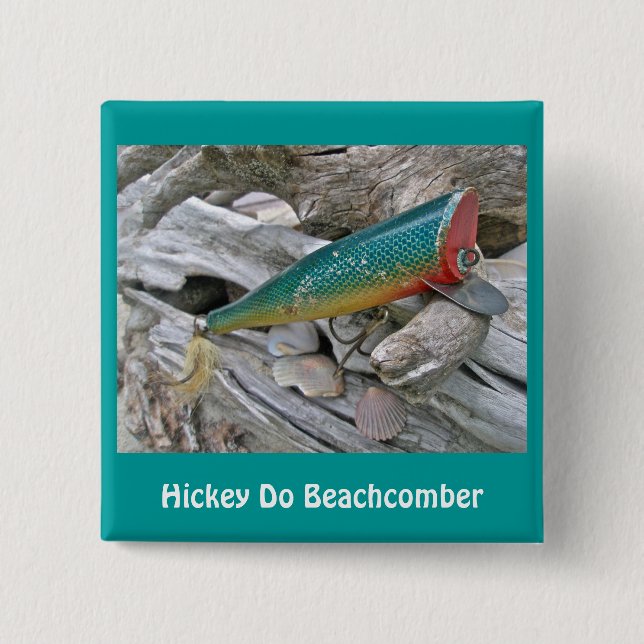 Hickey Do Beachcomber Vintage Angelköder Serie Button (Vorderseite)