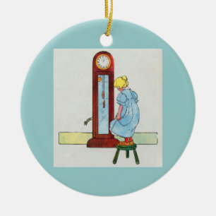 Hickory, dickory, dock! Die Maus lief die Uhr hoch Keramikornament