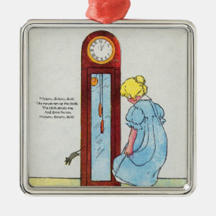 Hickory, dickory, Dock! Die Maus lief herauf die Silbernes Ornament