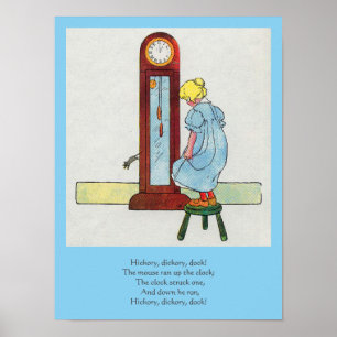 Hickory, Dickory, Dock Mutter Gänse Kinderzimmer R Poster