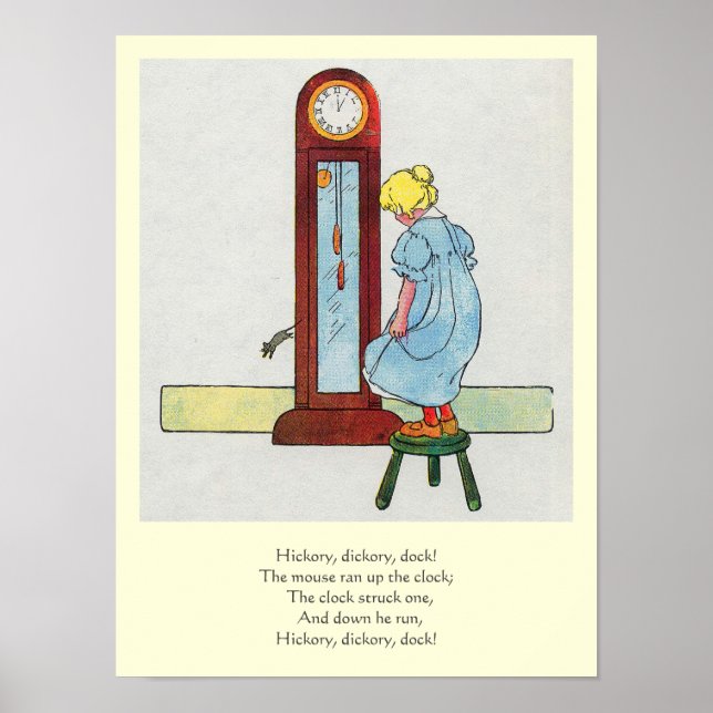 Hickory, Dickory, Dock Mutter Gänse Kinderzimmer R Poster (Vorne)