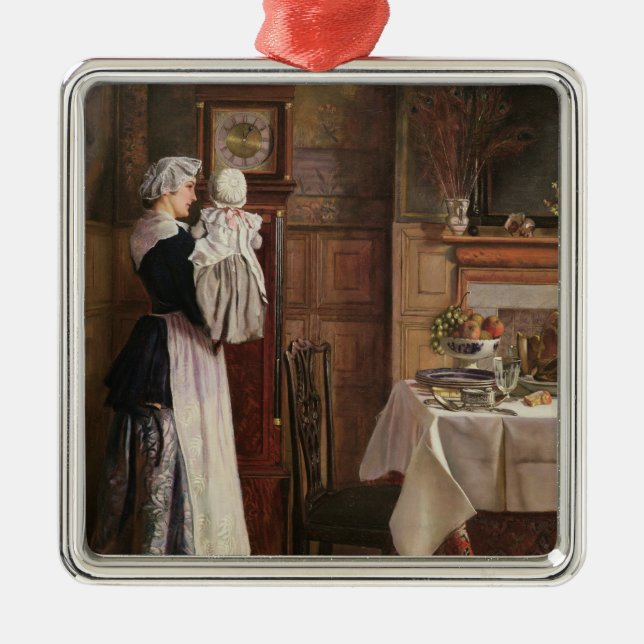 Hickory, Dickory, Dock Ornament Aus Metall (Vorne)