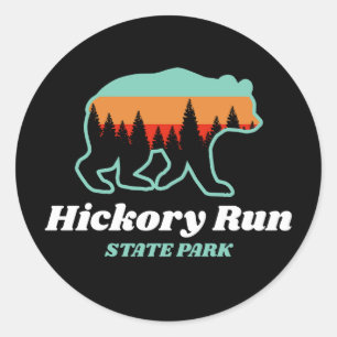 Hickory Run Staat Park Pennsylvania PA Bär Retro Runder Aufkleber
