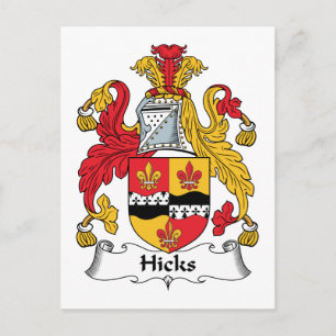 Hicks Familienwappen Postkarte