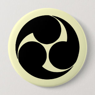Hidari mitsudomoe, Japan Button
