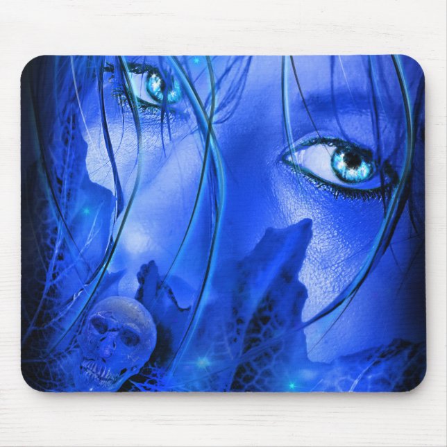 HIDDEN ANGST BLAUE MÄDCHEN MIT SKULL MOUSEPAD (Vorne)