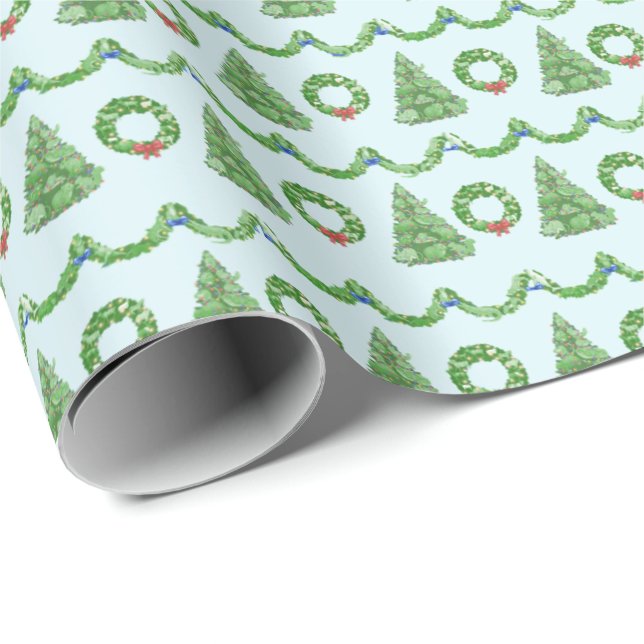 Hidden Animals Holiday Wrapping Paper Geschenkpapier (Rolleneckpunkt)