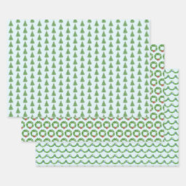 Hidden Animals Wrapping Paper Flat Sheet Set of 3 Geschenkpapier Set