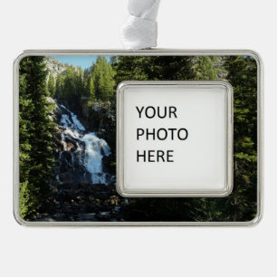 Hidden Falls im Grand-Teton-Nationalpark Rahmen-Ornament Silber