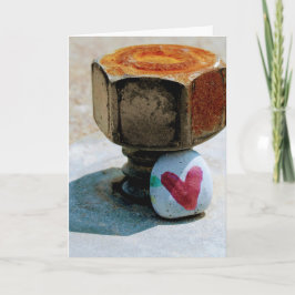 Hidden Heart Rock and a Rusty Bolt Feiertagskarte