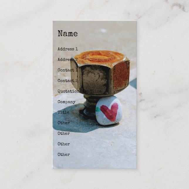Hidden Heart Rock and a Rusty Bolt Visitenkarte (Vorderseite)