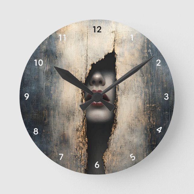 Hidden Identity Surreal Wall Clock Runde Wanduhr (Vorderseite)
