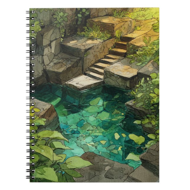 Hidden Jungle Pool Notebook Notizblock (Vorderseite)