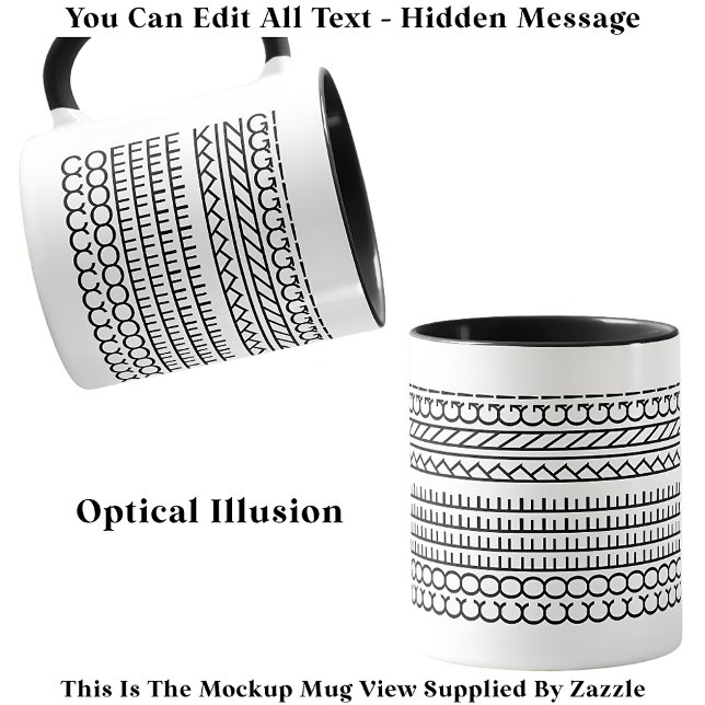Hidden Message Coffee King 115B Funny Novelty Tasse (Von Creator hochgeladen)