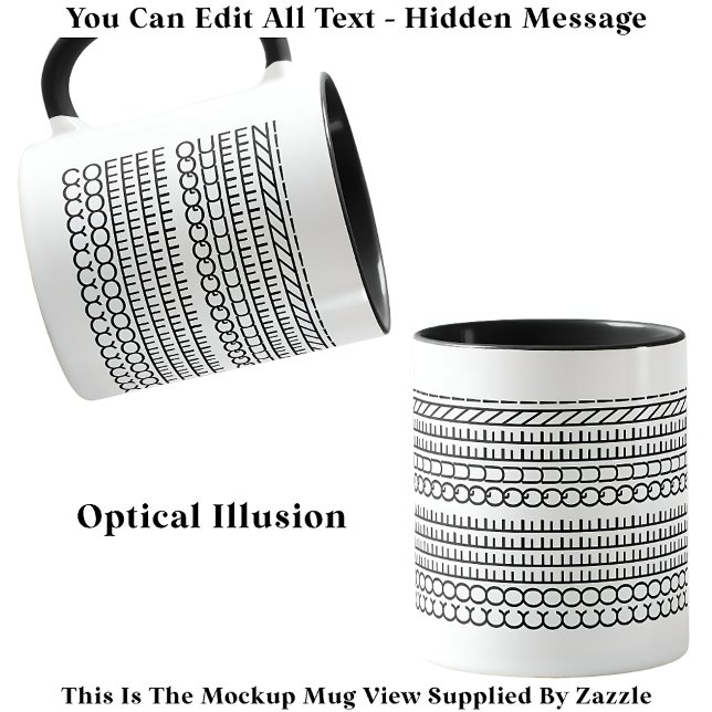 Hidden Message Coffee Queen 115B Funny Novelty Tasse (Von Creator hochgeladen)